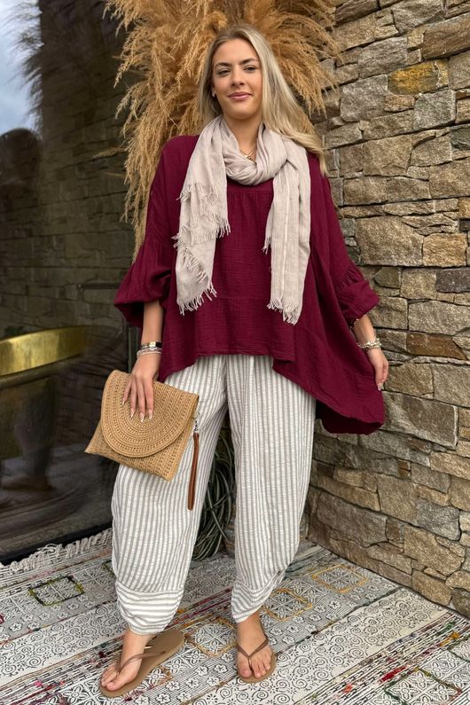 Made in Italy Santos Artist Smock Bordeaux - 